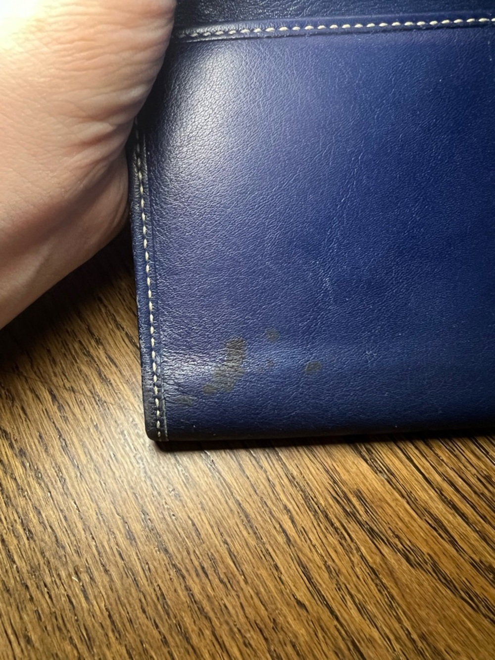 Vintage Coach leather Hamilton trifold wallet, navy blue - Picture 8 of 14